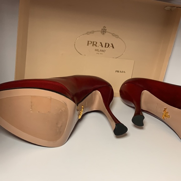 SOLD PRADA SPAZZOLATO FUME IN SCARLATTO - Picture 14 of 16